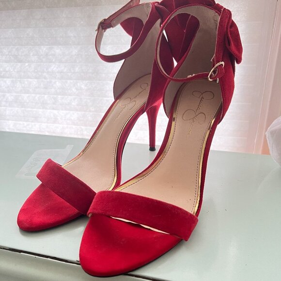 Open-Toe Sandals with Large Velvet Bow by Jessica Simpson sz 10 - Picture 10 of 12